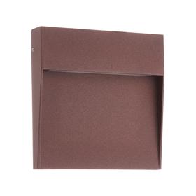 M7642  Baker Small Square Wall Lamp 6W LED IP54 Rust Brown